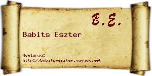 Babits Eszter névjegykártya