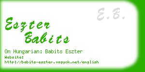 eszter babits business card